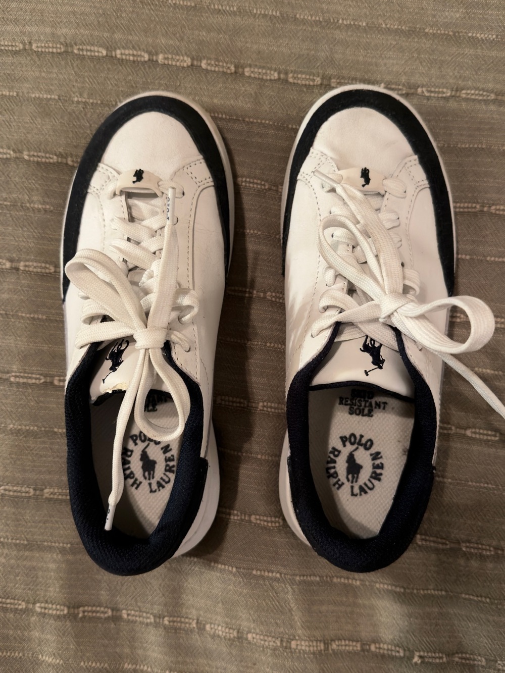Polo by Ralph Lauren White and Navy Low-Top Sneakers